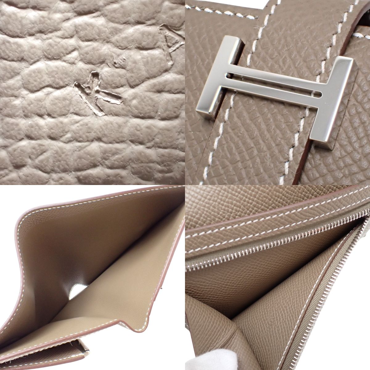 Bearn Compact Epsom Etoupe/Etoupe Silver Hardware K stamp