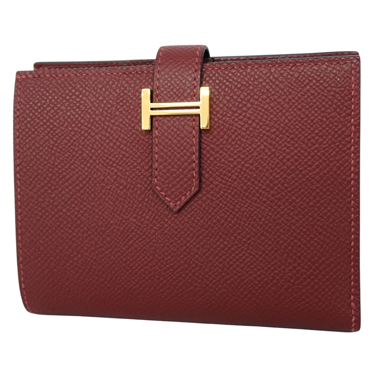 Bearn Compact Epsom Rouge H Gold hardware W stamp