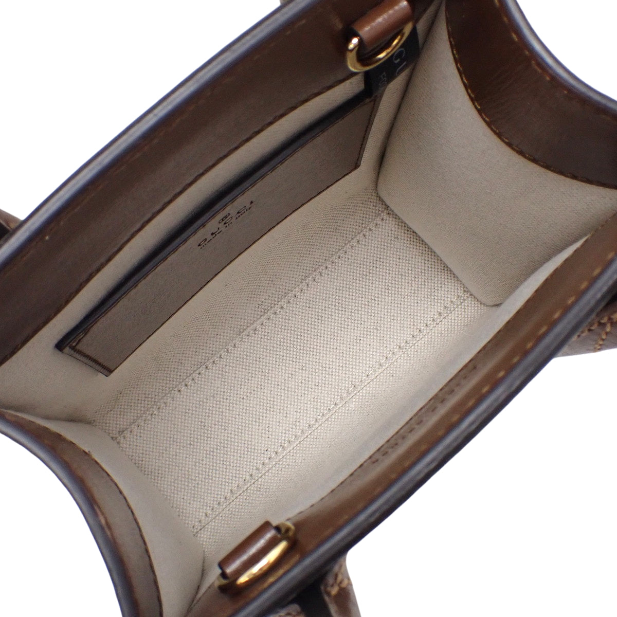 GG Supreme Interlocking G Mini Tote Bag Beige Brown 671623
