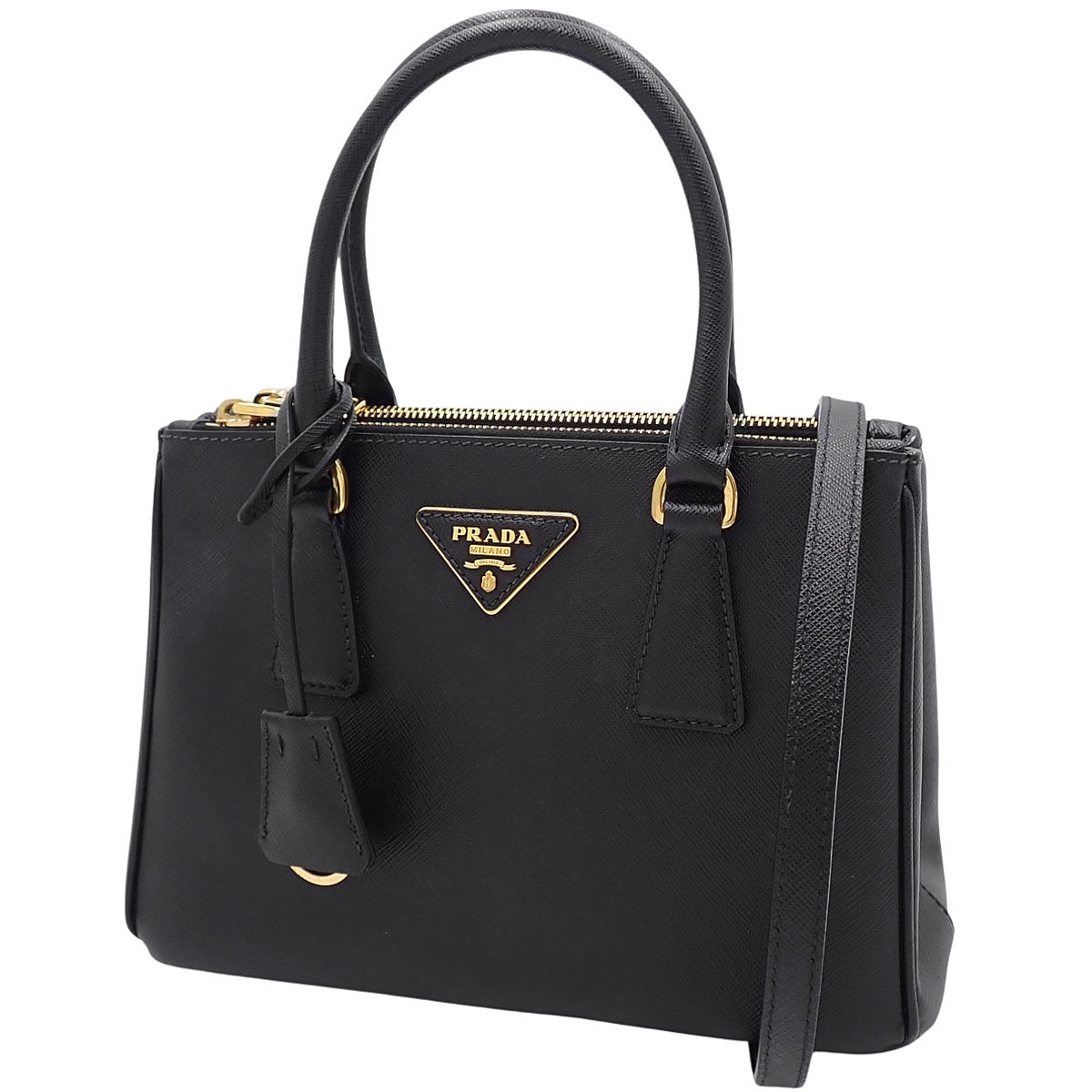 Galleria 小号手袋 Saffiano 皮革 SAFFIANO LUX NERO 黑色 1BA896 NZV F0002