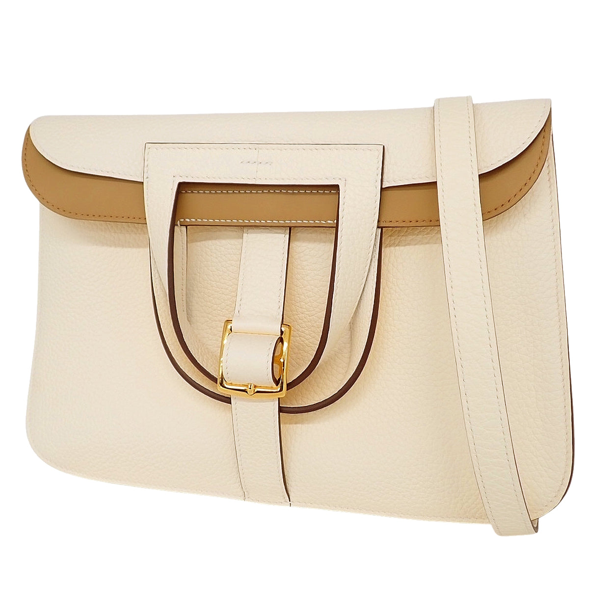 爱马仕 Birkin 31 Verso Taurillon Clemence 白色 饼干色 金色五金 U刻印