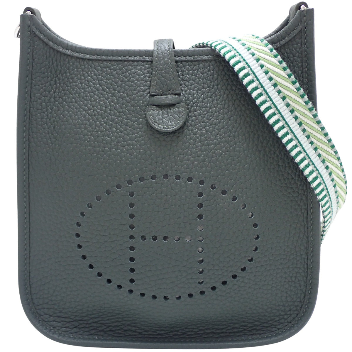 Evelyne Amazon TPM Taurillon Clemence Vert Mangrove Silver Hardware K Stamp