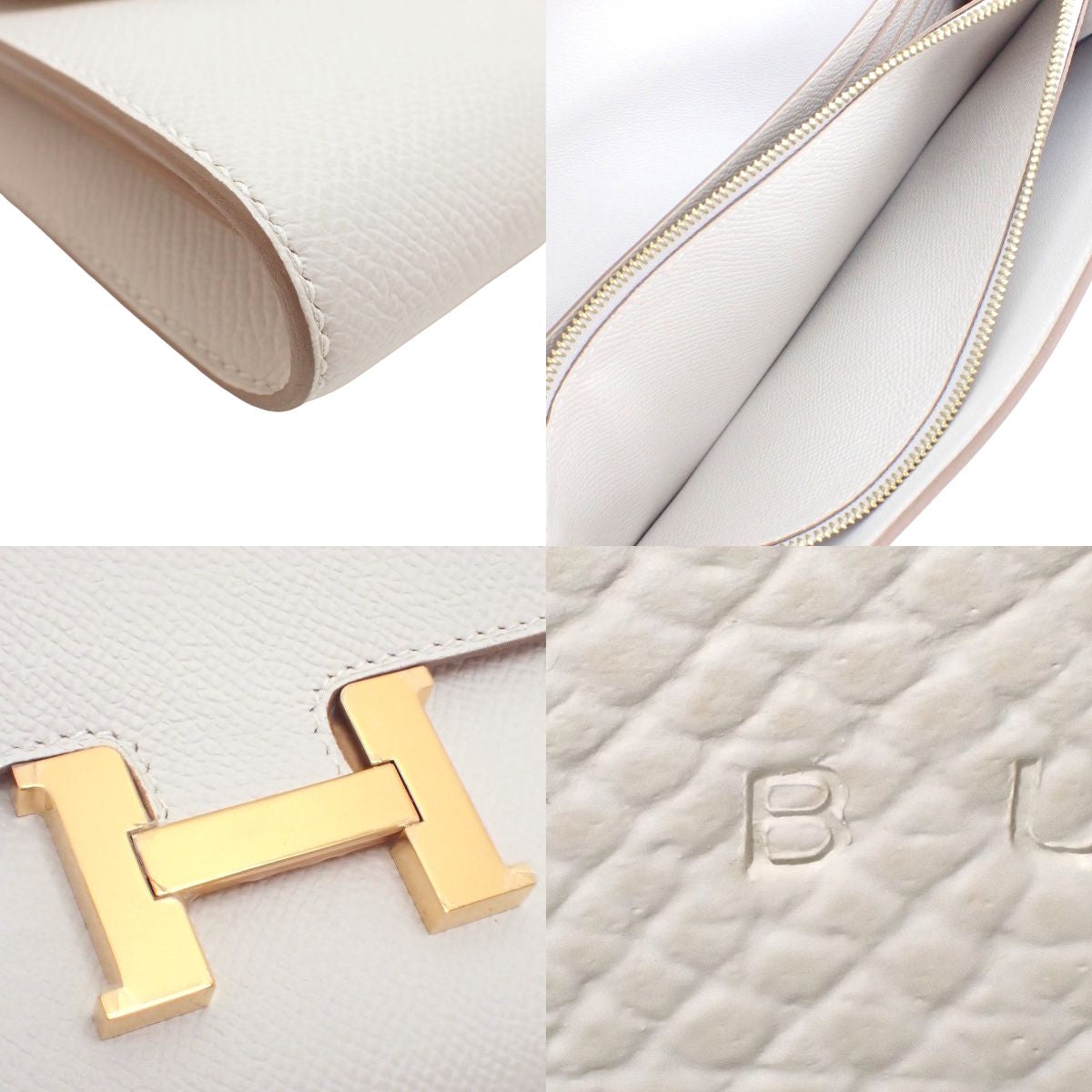 Constance Long to go Veau Epsom Gris Perle Gold Hardware B stamp