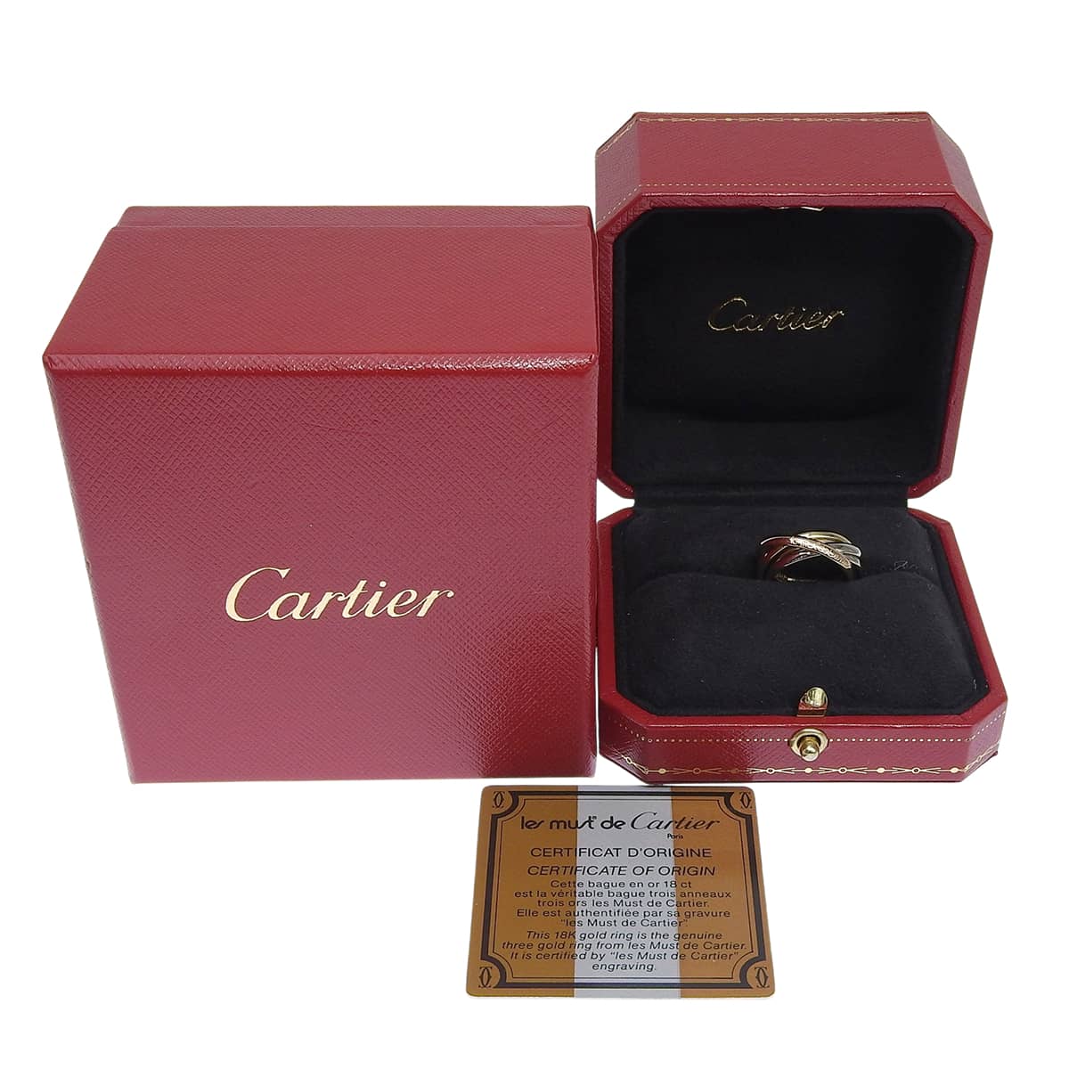 les must de Cartier 三色金戒指 K18YG K18WG K18PG 50号 7.6克