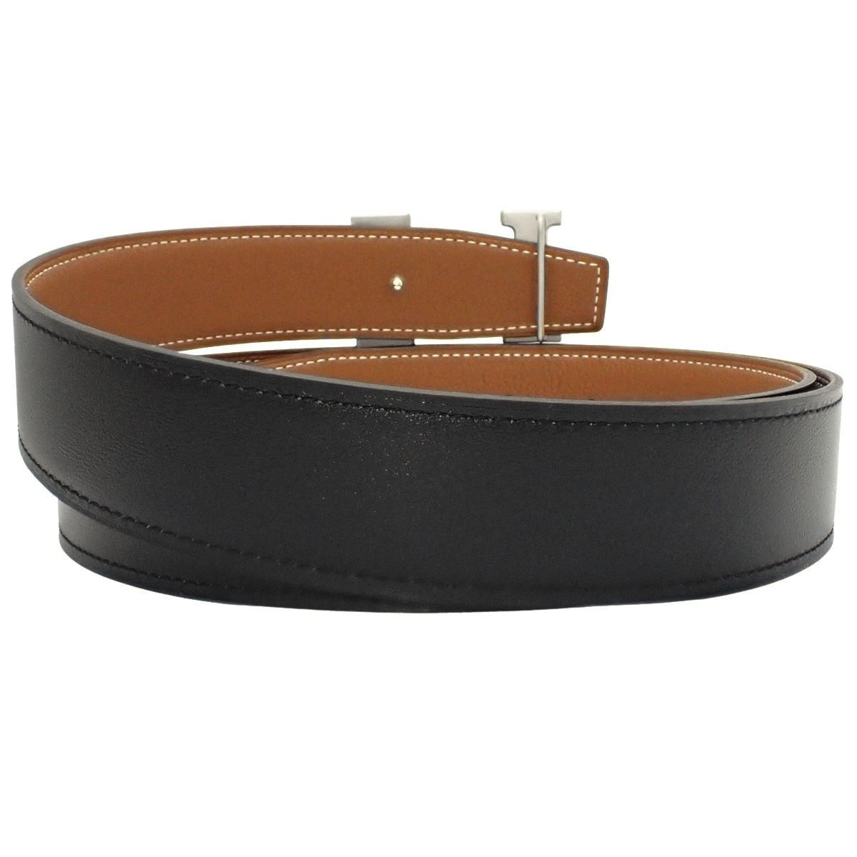 Constance H Belt Reversible 95 Togo Leather Palladium Hardware Gold K Stamp