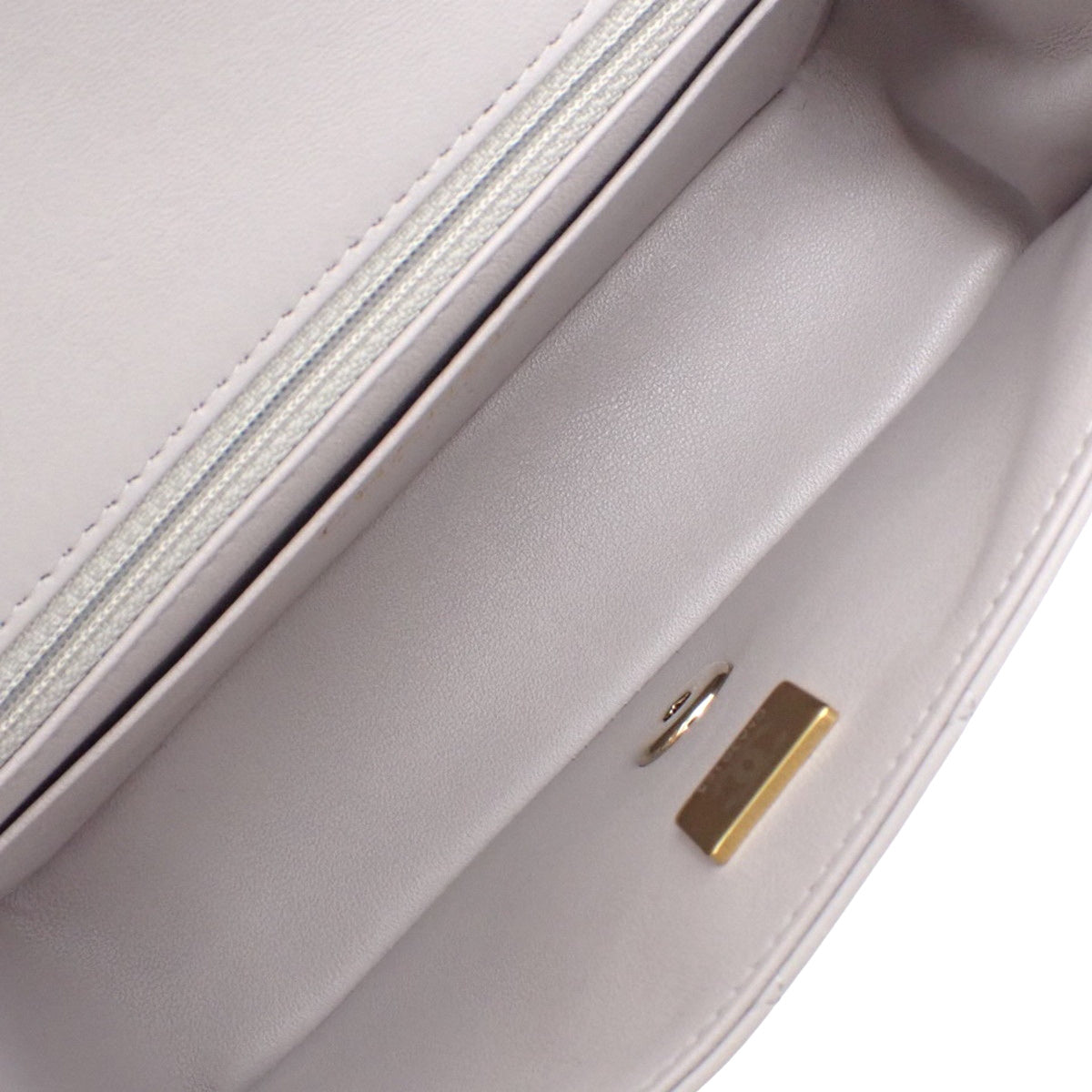 Matelassé Coco Mark Chain Shoulder Bag, Lambskin, Grey, Light Grey
