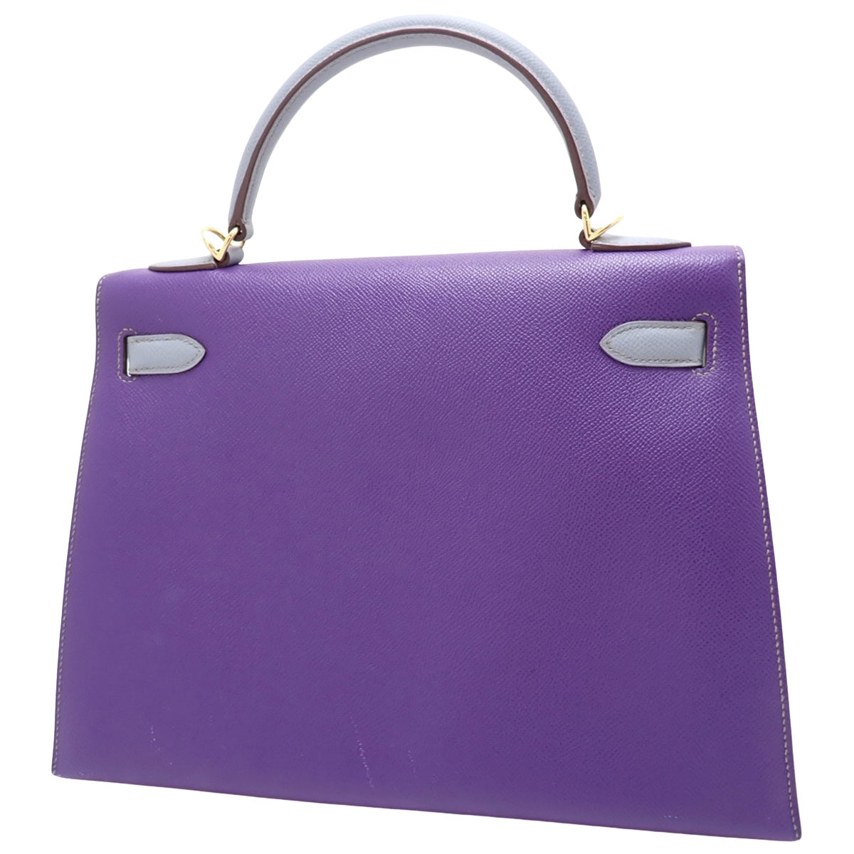 Kelly 32 (Sellier) Veau Epsom Ultraviolet Bleu Lin Gold hardware □Q stamp