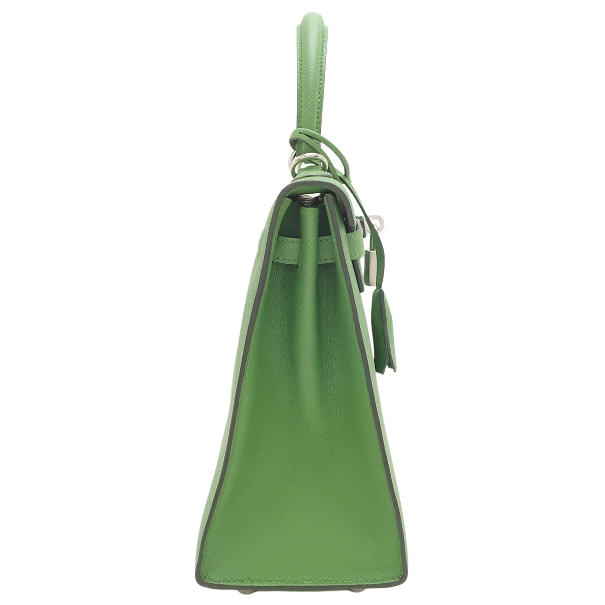 Kelly 25(外缝) Epsom皮 钯金扣 Vert Yucca 银扣 W刻印