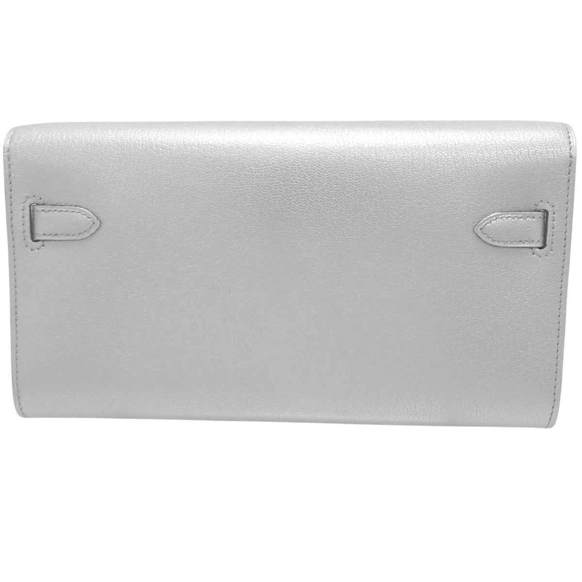 Kelly Wallet To Go Chevre Chamkila Argent Silver Hardware K stamp