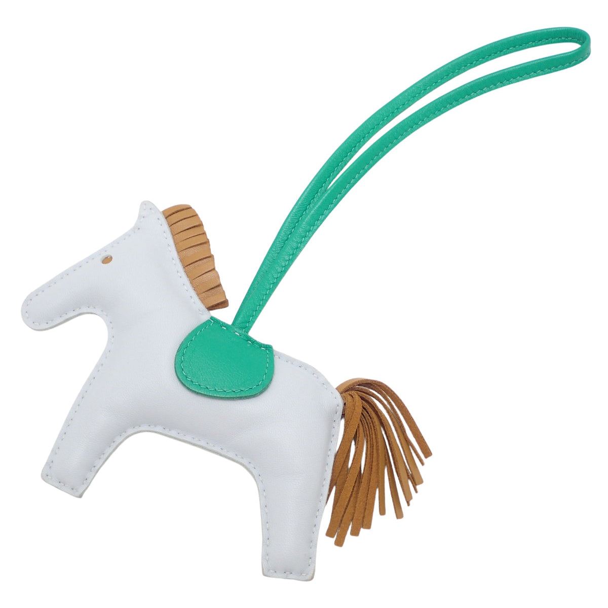 Rodeo charm MM Agneau Milo Bleu Brume Mint Sesame Z stamp