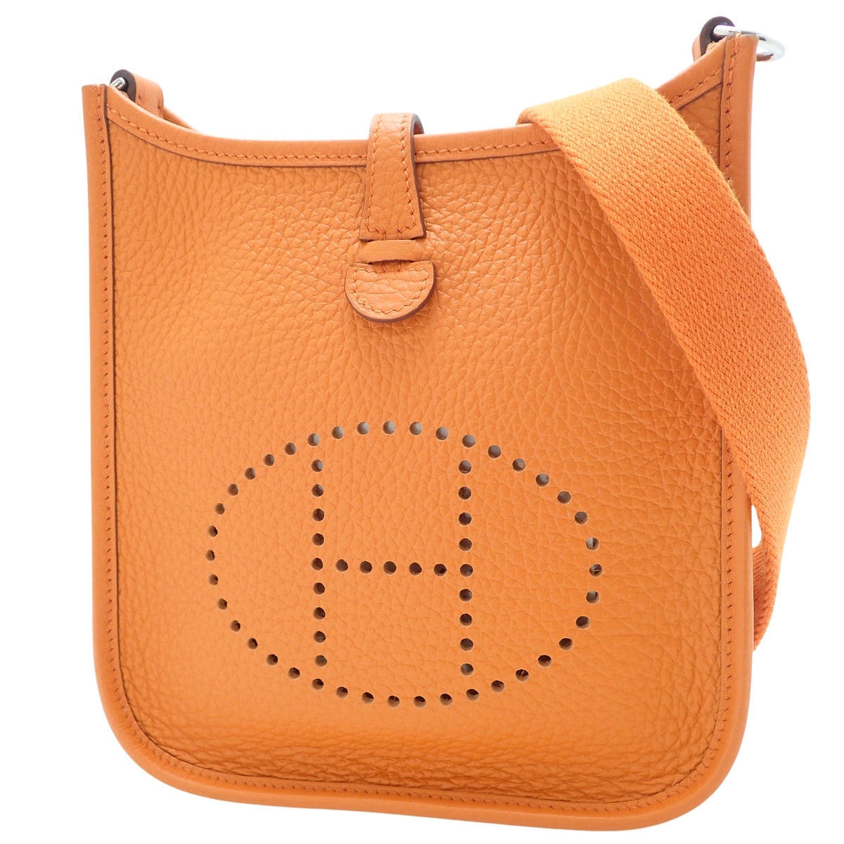 Evelyne Amazon TPM Taurillon Clemence Palladium Hardware Orange Silver Hardware B stamp
