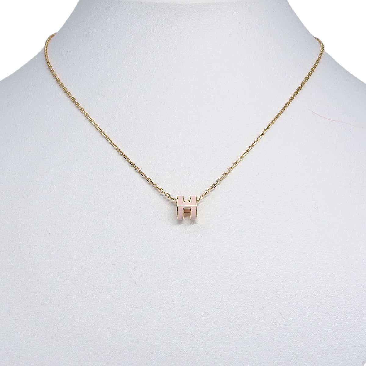 Mini Pop H necklace in metal with gold plating