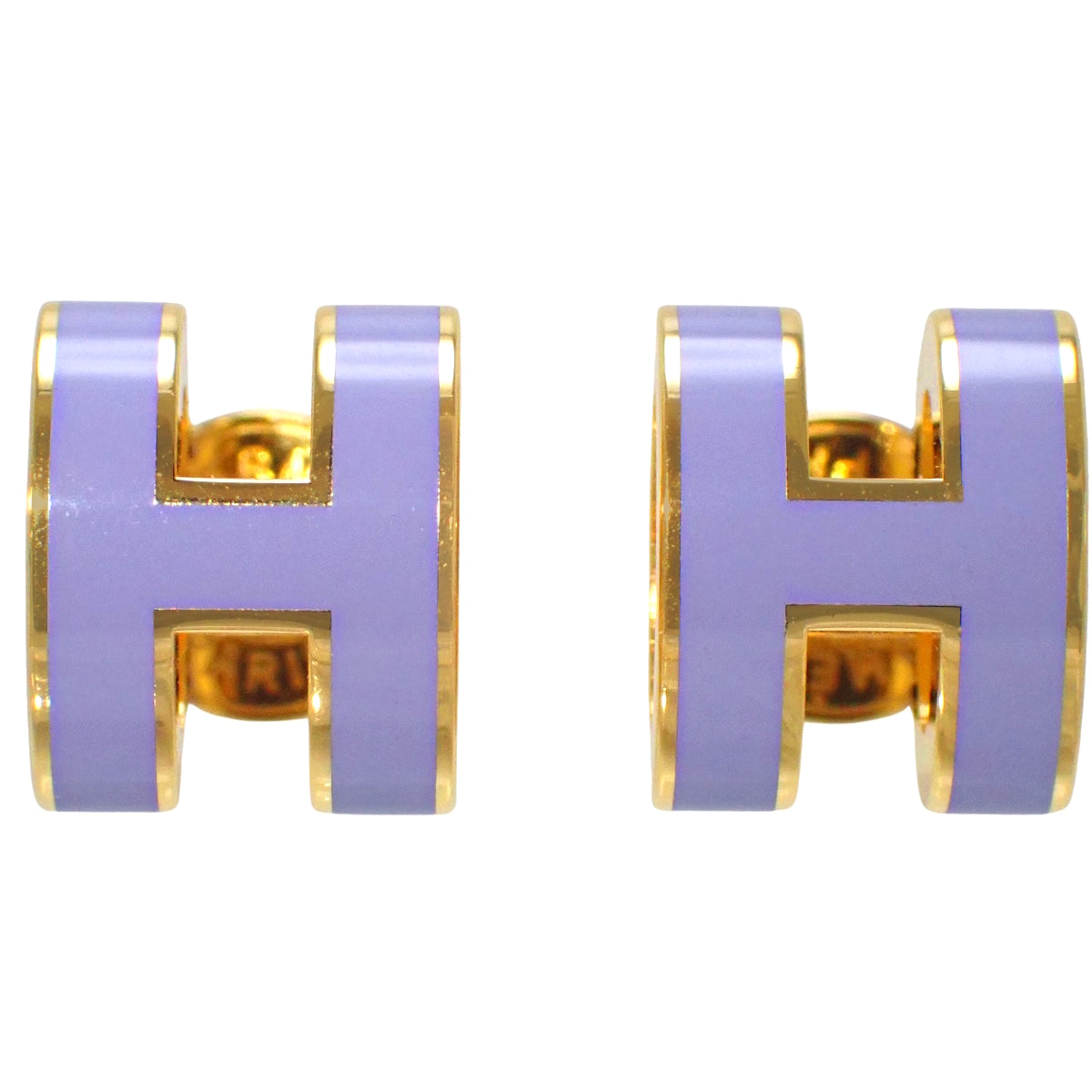 Mini Pop H earrings, metal (gold plated)