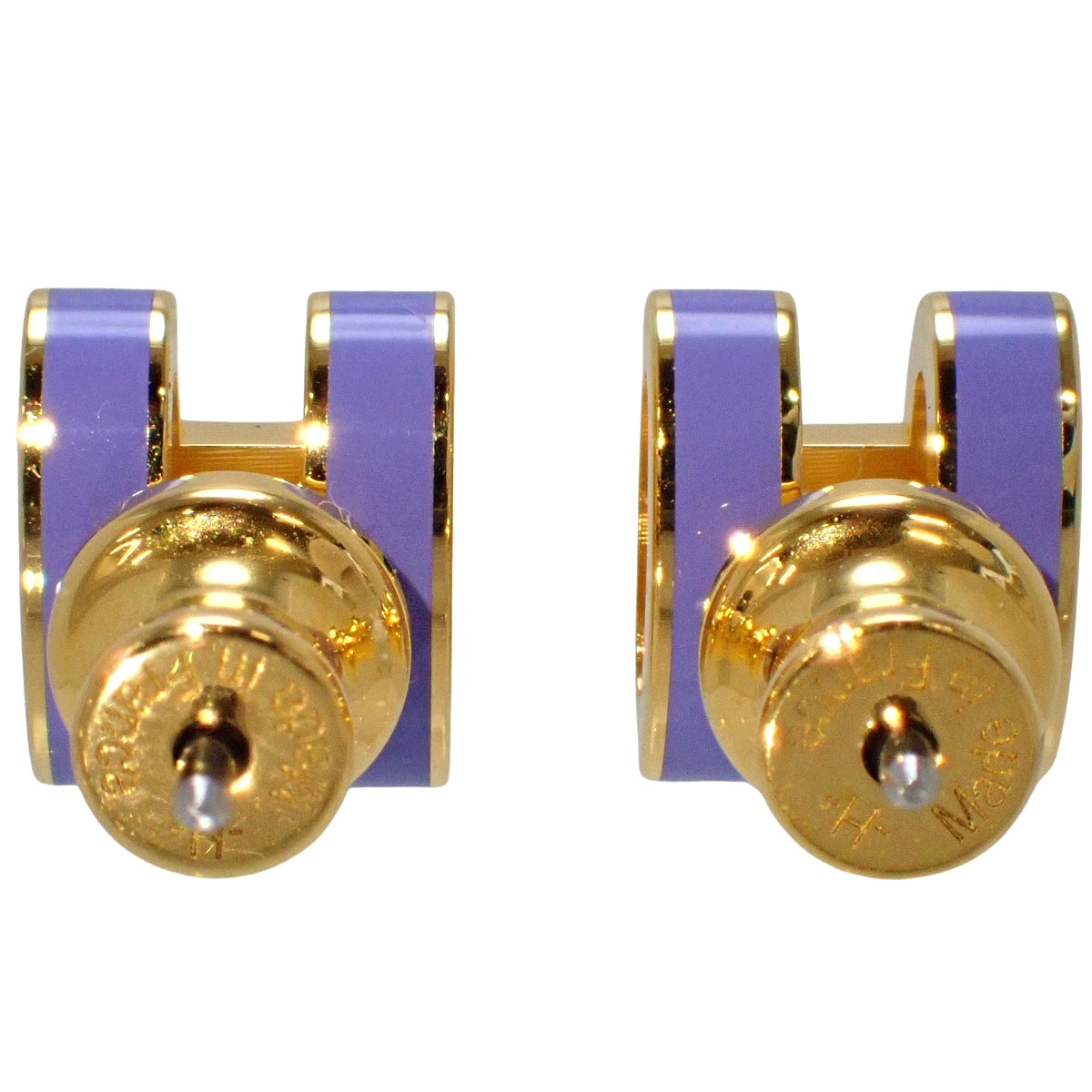 Mini Pop H earrings, metal (gold plated)