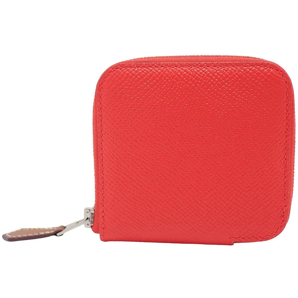 Azap Silk-In Compact Mini, Veau Epsom, Rouge Coeur, Silver Hardware, D stamp
