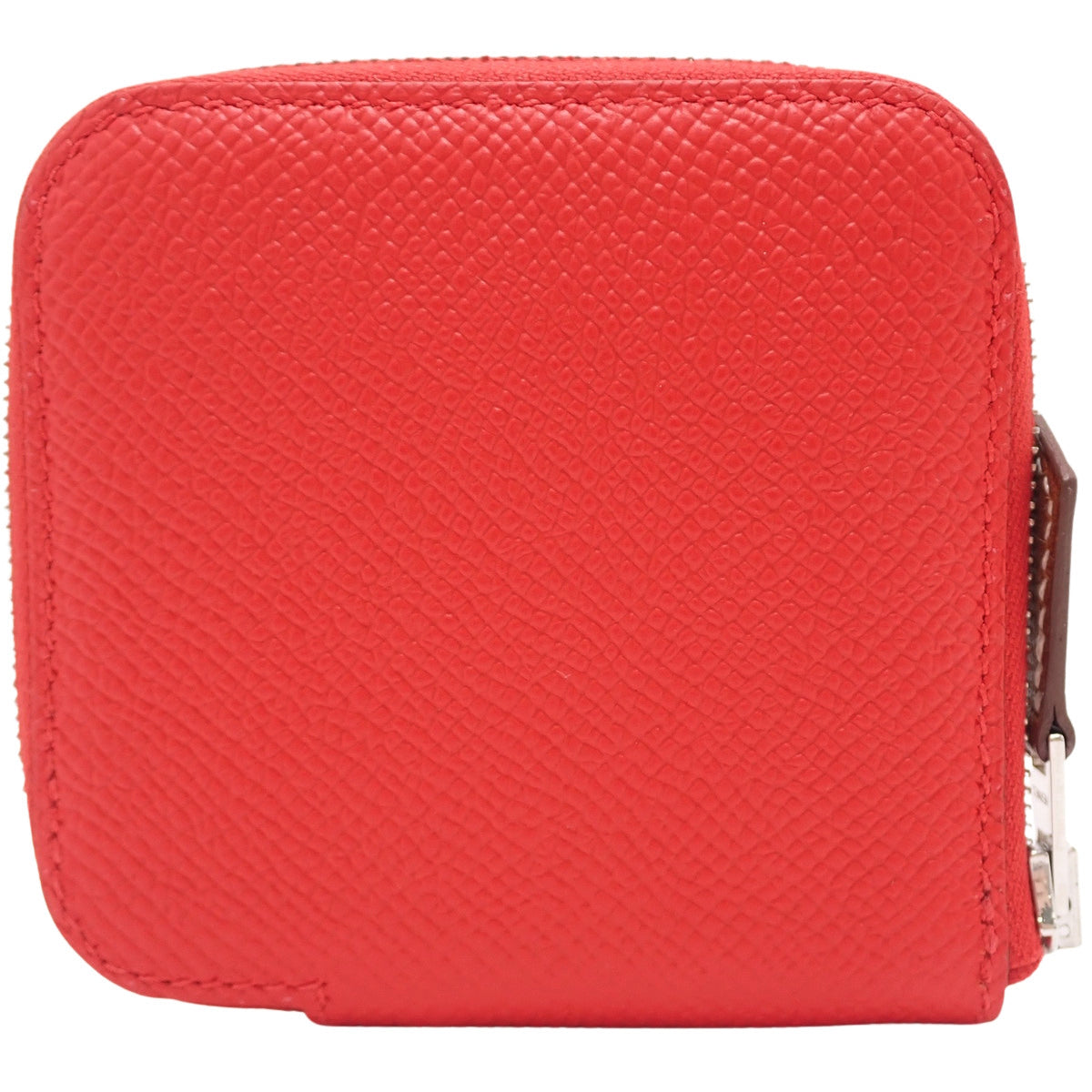 Azap Silk-In Compact Mini, Veau Epsom, Rouge Coeur, Silver Hardware, D stamp
