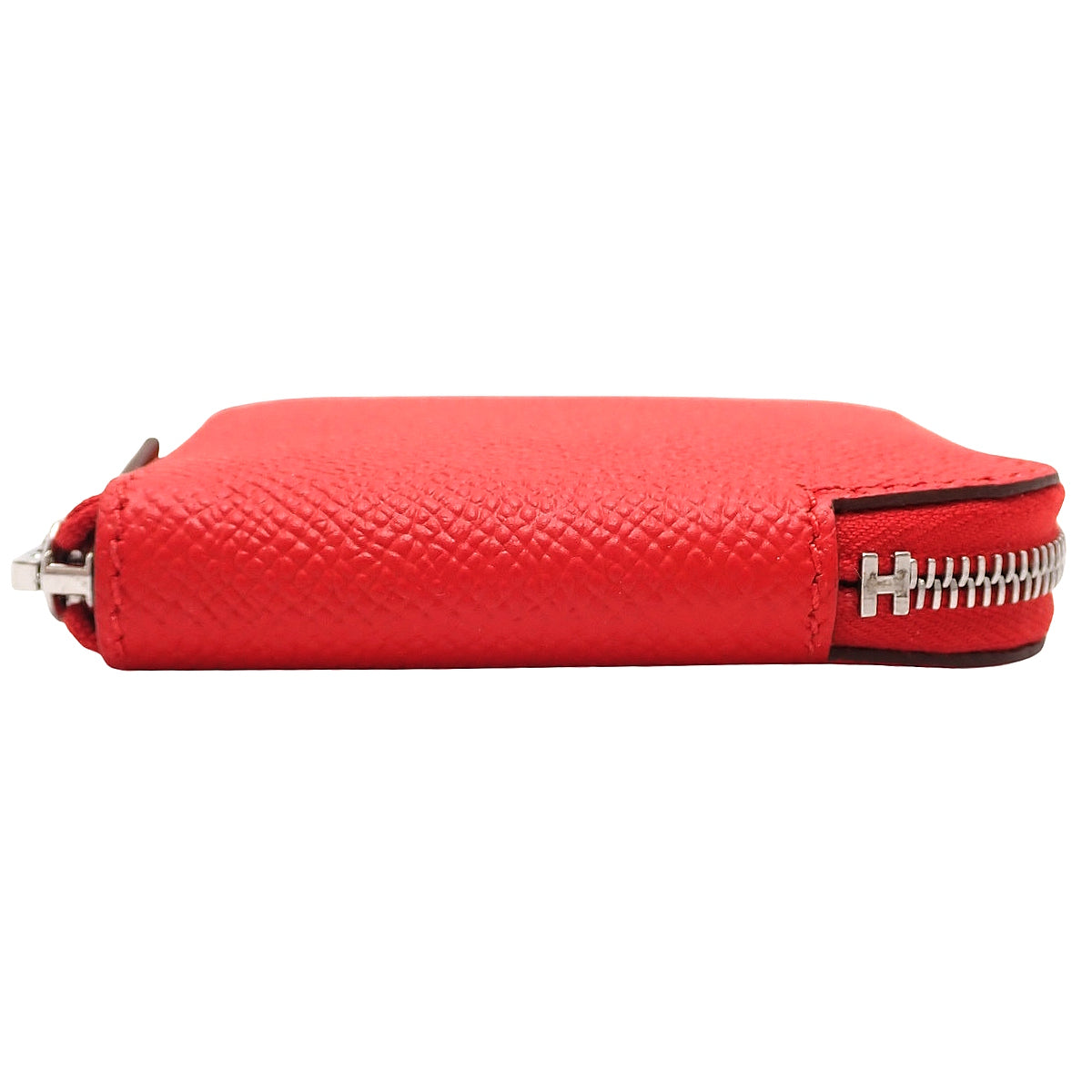 Azap Silk-In Compact Mini, Veau Epsom, Rouge Coeur, Silver Hardware, D stamp