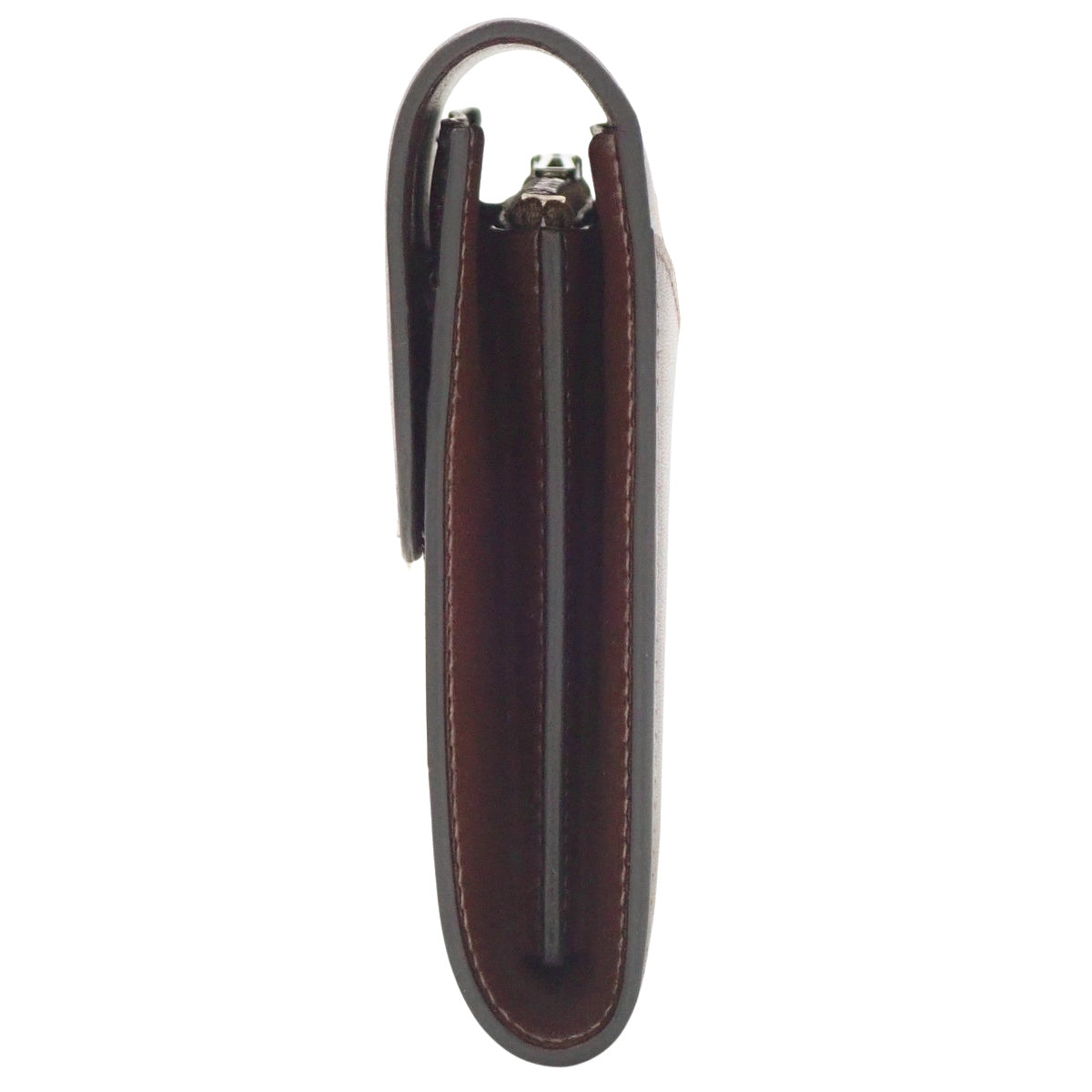 Constance Compact Tadelakt Palladium Hardware Brown Silver Hardware C stamp