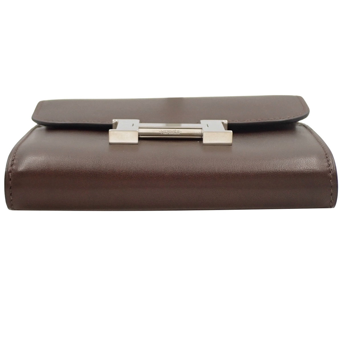 Constance Compact Tadelakt Palladium Hardware Brown Silver Hardware C stamp