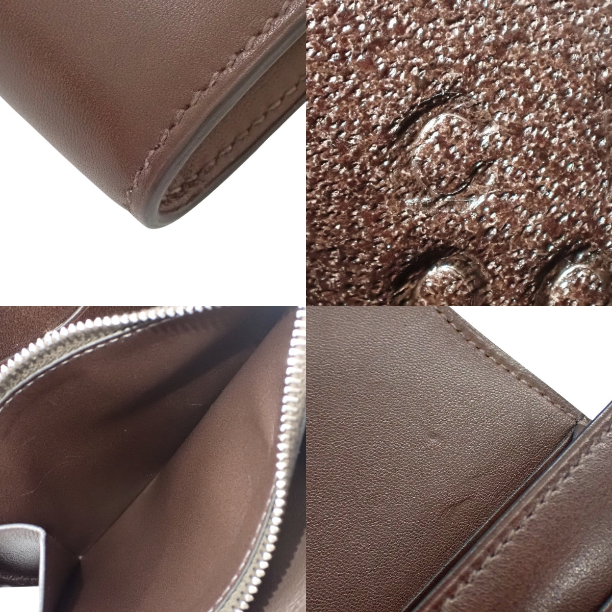 Constance Compact Tadelakt Palladium Hardware Brown Silver Hardware C stamp