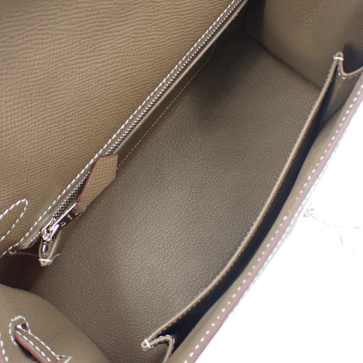 【新品】Kelly 25(外缝)G刻印 Epsom皮 钯金扣 大象灰 银扣