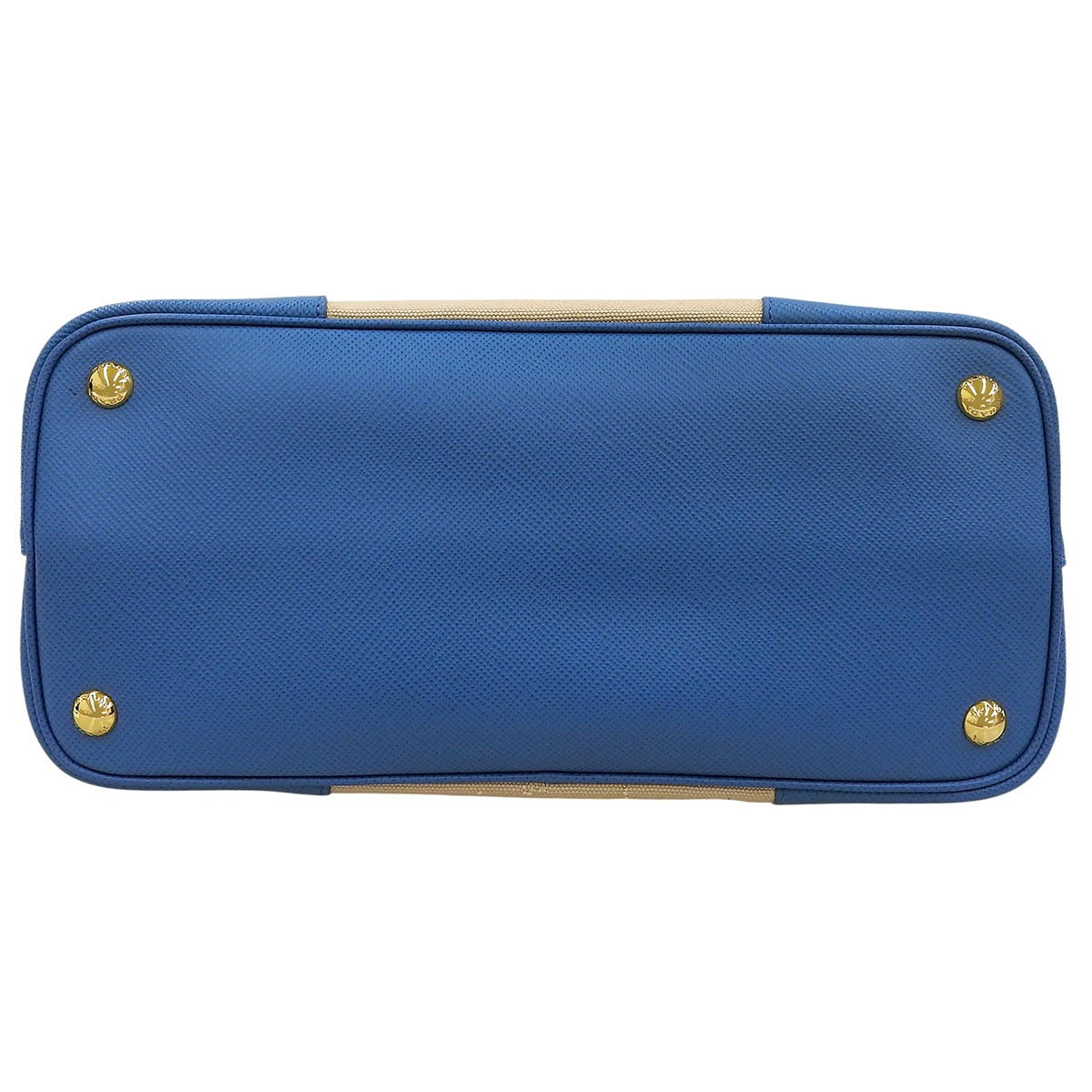 2WAY Bag Canvas Saffiano Leather Beige Blue BN288