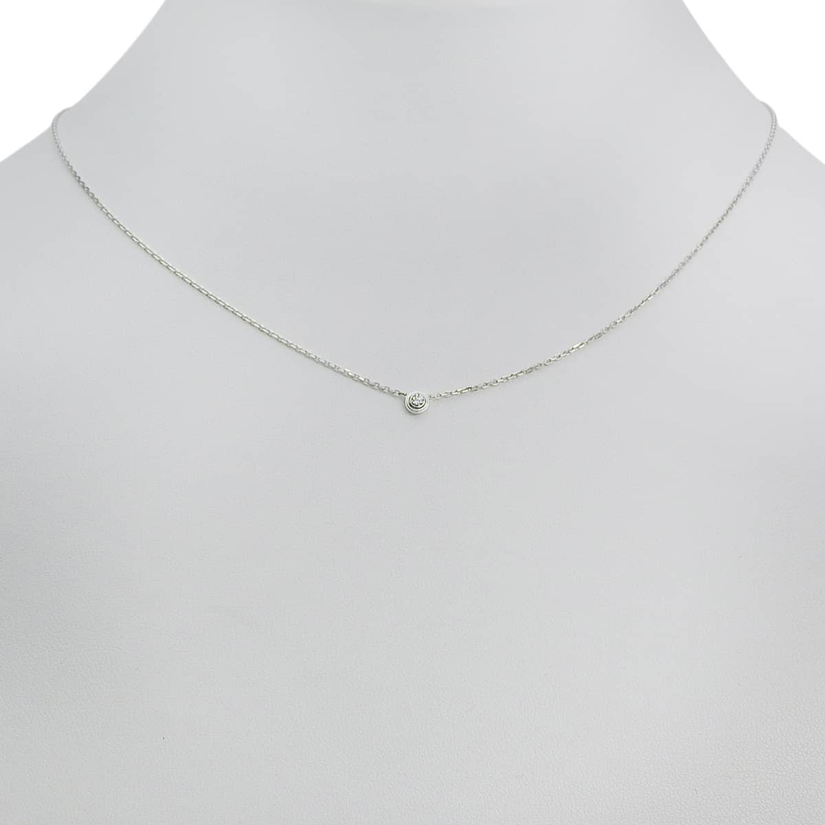 ダムール ネックレス XS ダイヤモンド ホワイトゴールド K18WG 2.3g