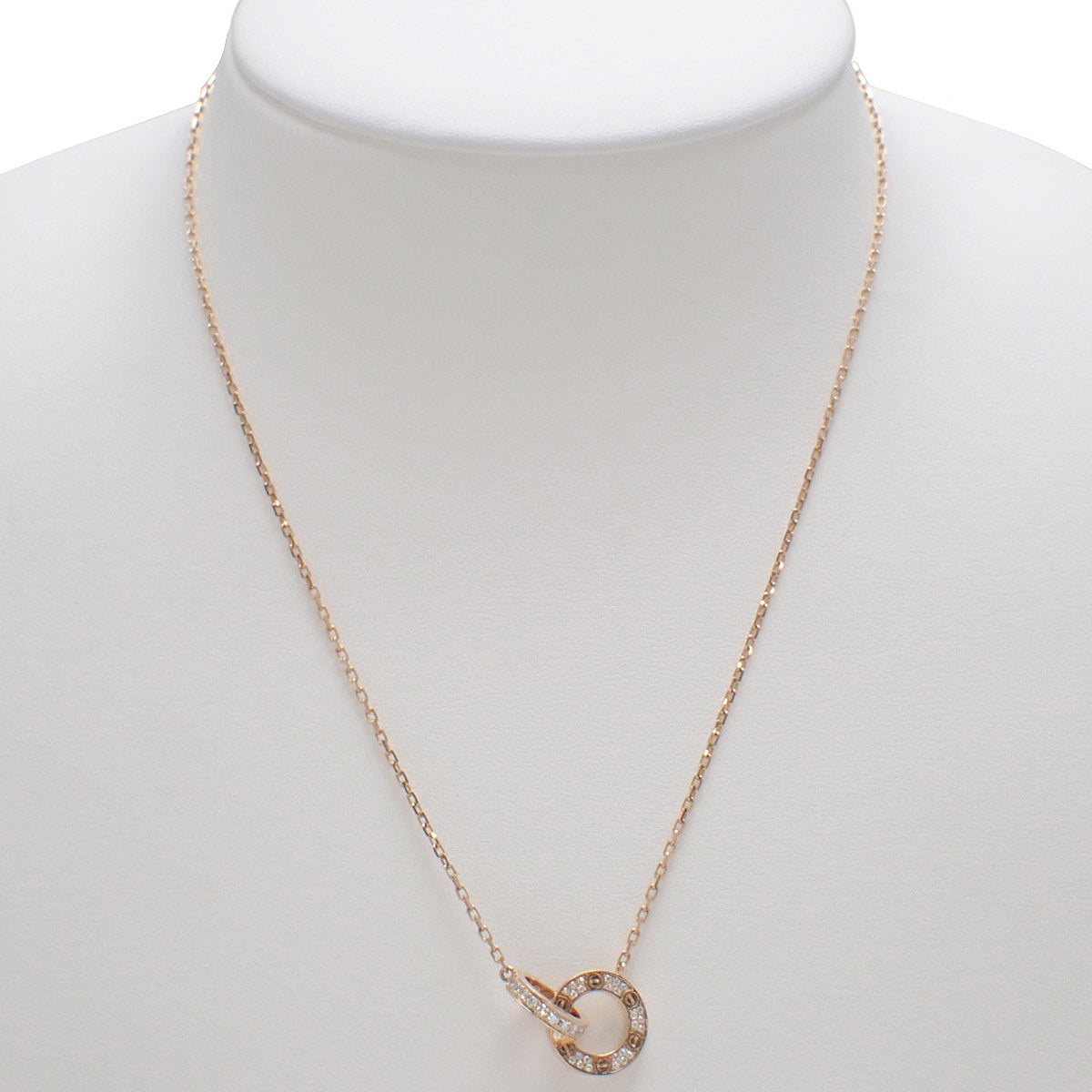 LOVE ペンダント パヴェセッティング ダイヤモンド K18PG 5.8g