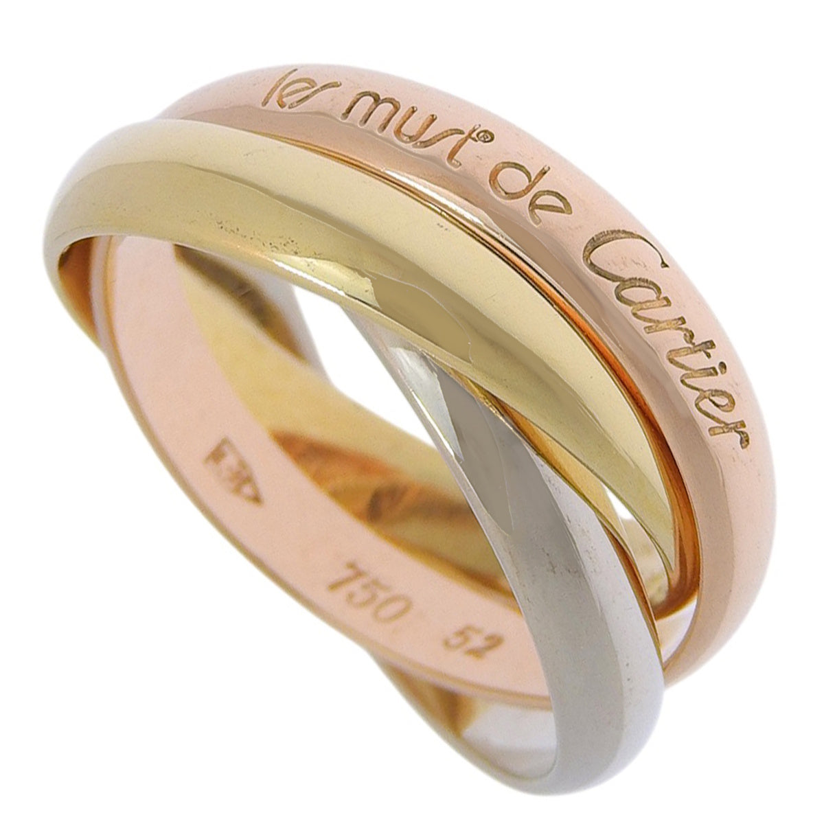 les must de Cartier トリニティリング K18YG K18WG K18PG 52 7.5g