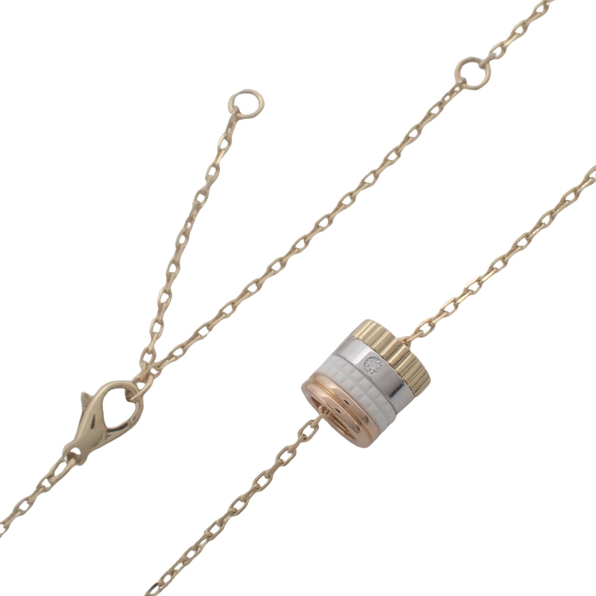 Boucheron Quatre White Pendant Small Diamond 18K YG PG WG White Ceramic 5.4g
