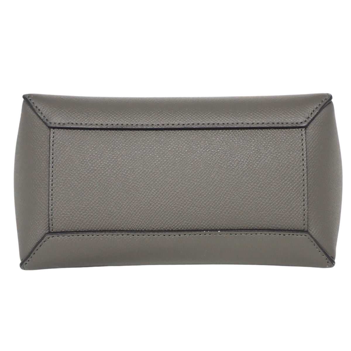 Nano belt bag in grey grained calfskin leather