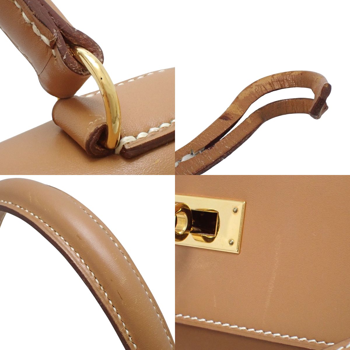 Kelly 32(外缝)Veau Chamonix Natural 金色金属件 〇V刻印