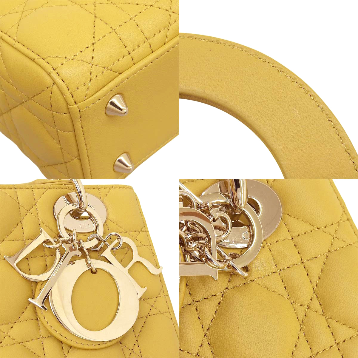 カナージュ Lady Dior My ABCDior バッグ スモール レザー イエロー M0538ONGE