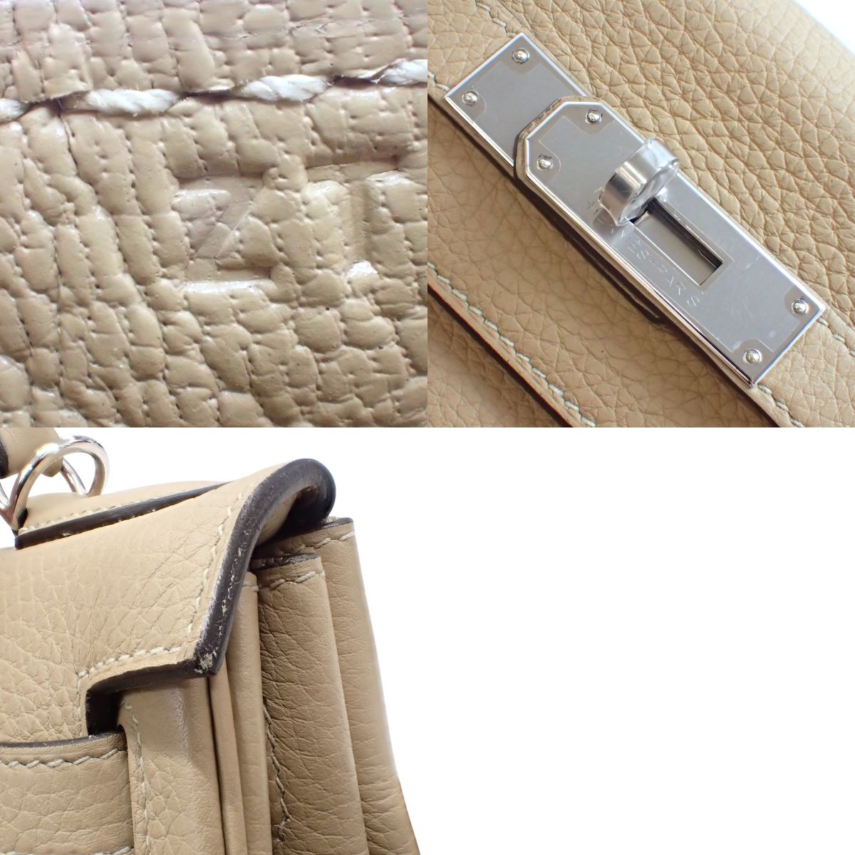 Kelly 28 (Sellier) Togo Palladium Hardware Trench Silver Hardware Z stamp