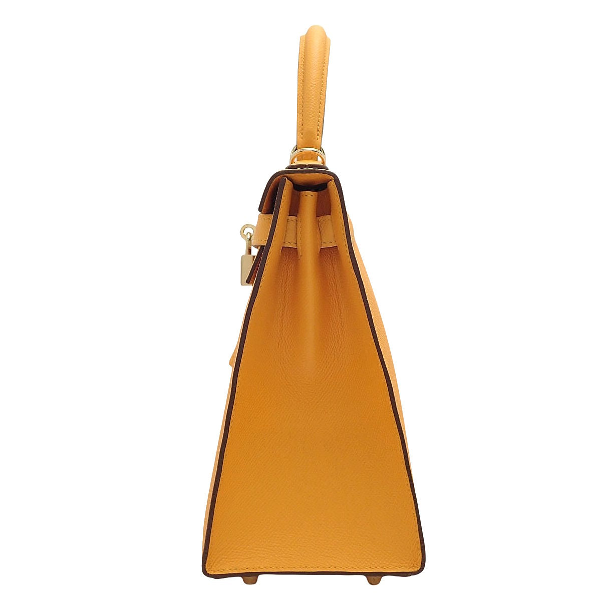 Kelly 28 (Sellier) Veau Epsom Jaune d'Or Tabac Camel Champagne Gold Hardware A Stamp