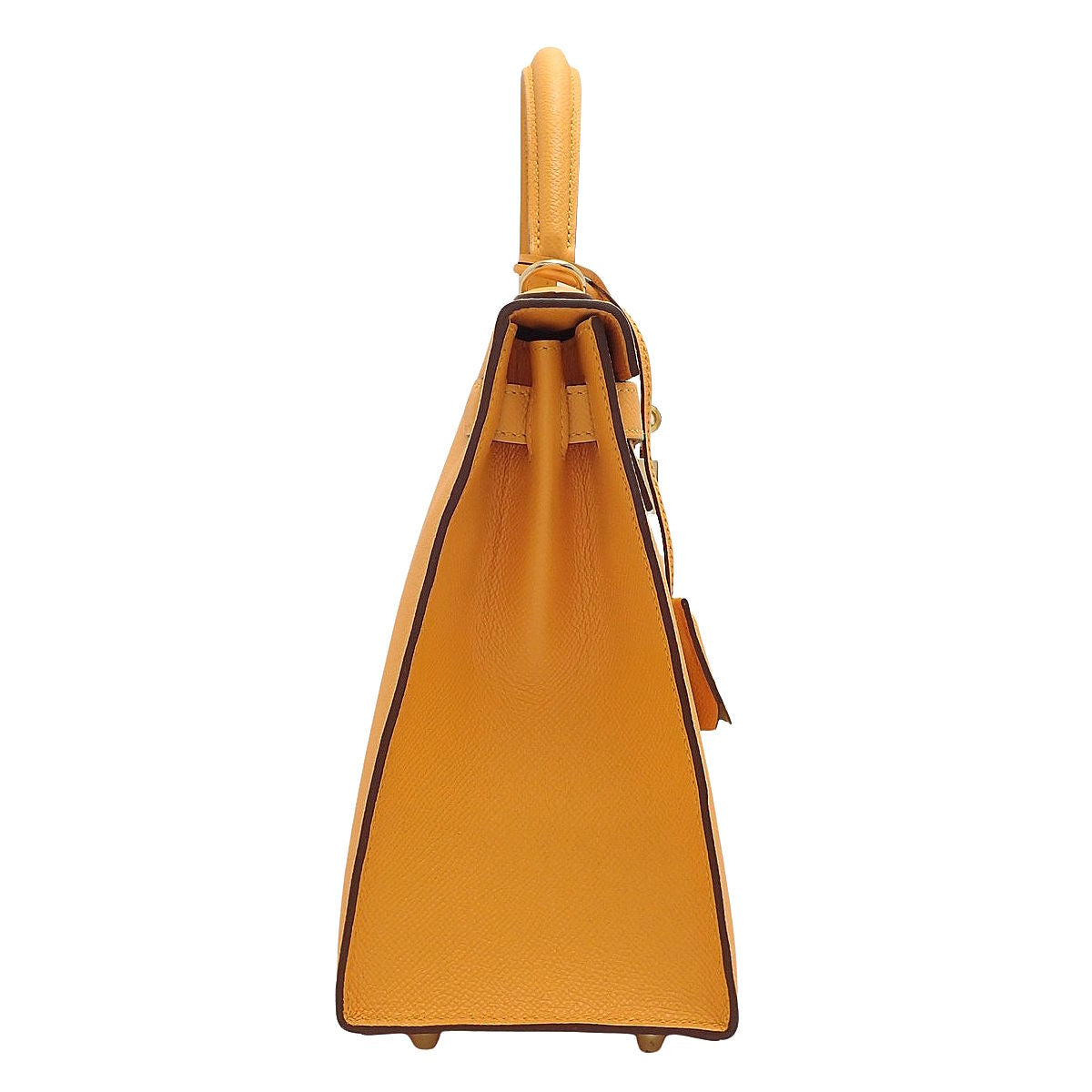 Kelly 28 (Sellier) Veau Epsom Jaune d'Or Tabac Camel Champagne Gold Hardware A Stamp