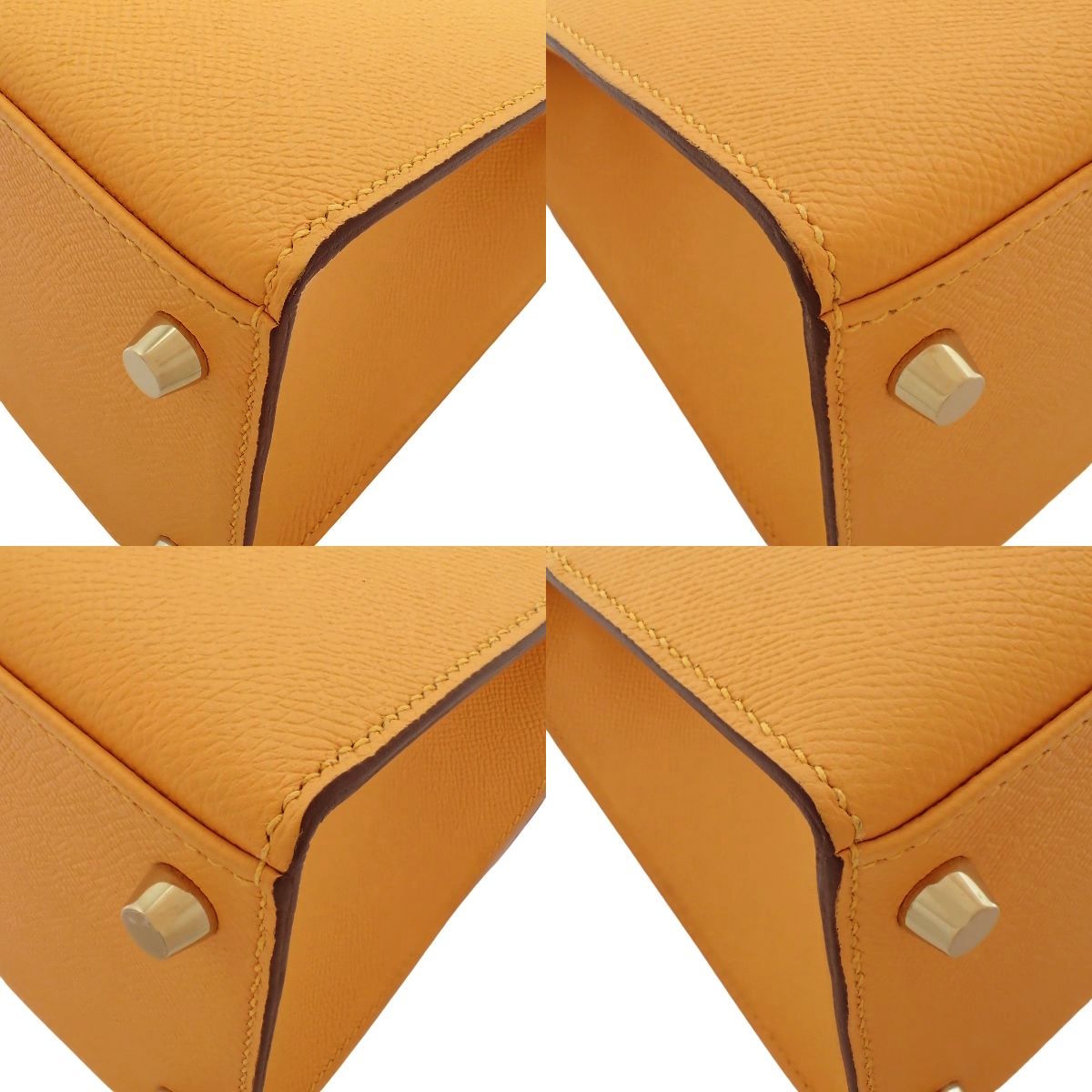 Kelly 28 (Sellier) Veau Epsom Jaune d'Or Tabac Camel Champagne Gold Hardware A Stamp