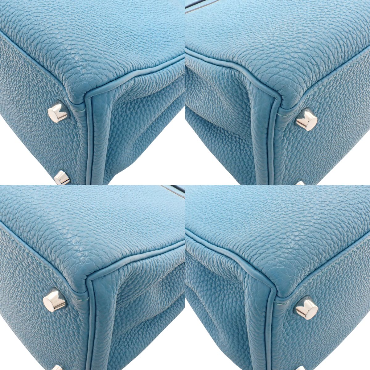 Kelly 28 (Sellier) Togo Palladium Hardware Bleu Izmir Silver Hardware □R stamp