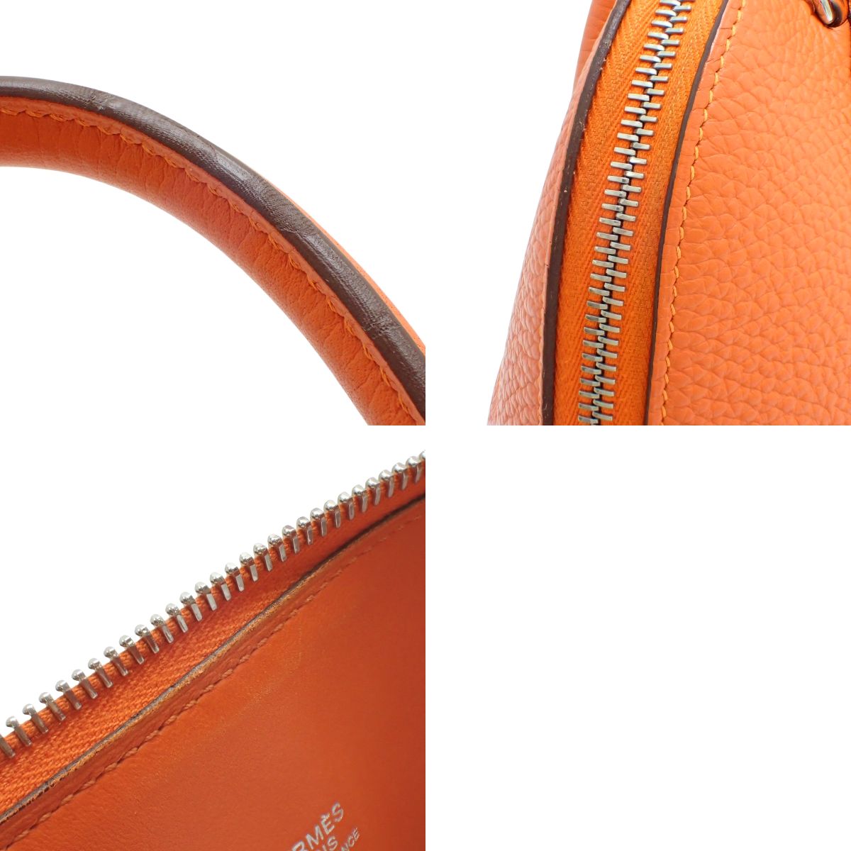 Bolide 31, Taurillon Clemence leather, palladium hardware, orange, silver hardware, □R stamp