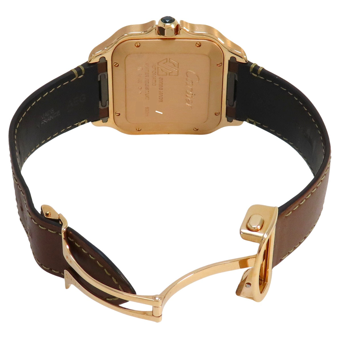 Cartier Santos LM WGSA0037 PG/Leather White Automatic Men's