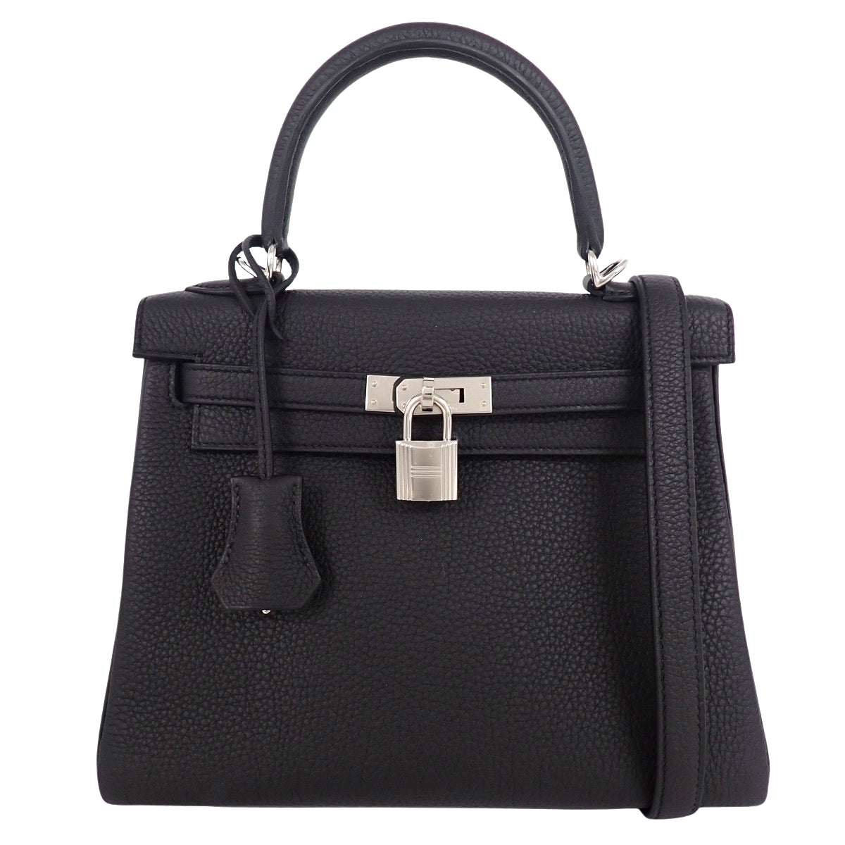 【Unused】Kelly 25 (Retourne) Togo Palladium Hardware Black K stamp