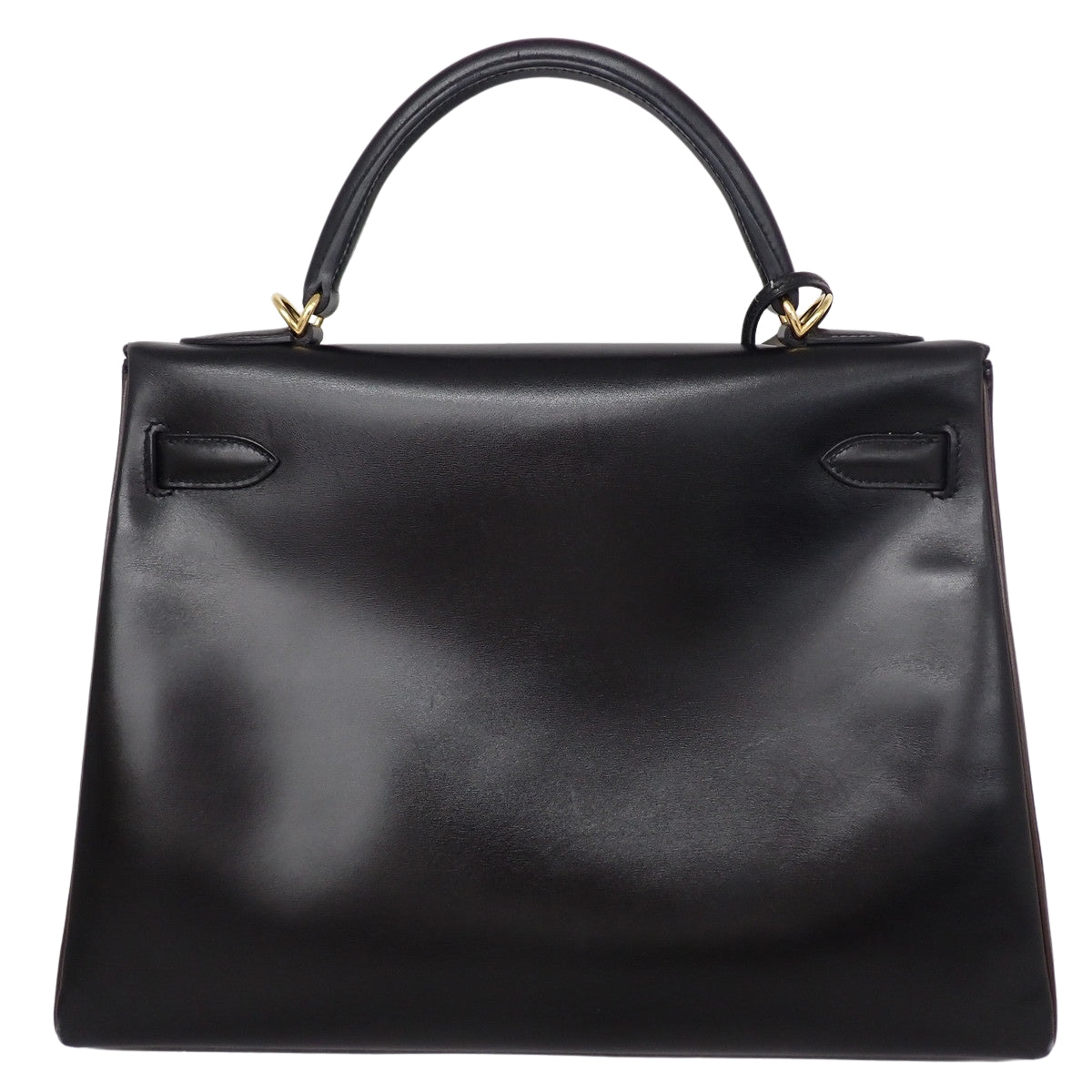 Kelly 32 (Retourne) Box Calf Black/Choc Gold Hardware Stamp: □L
