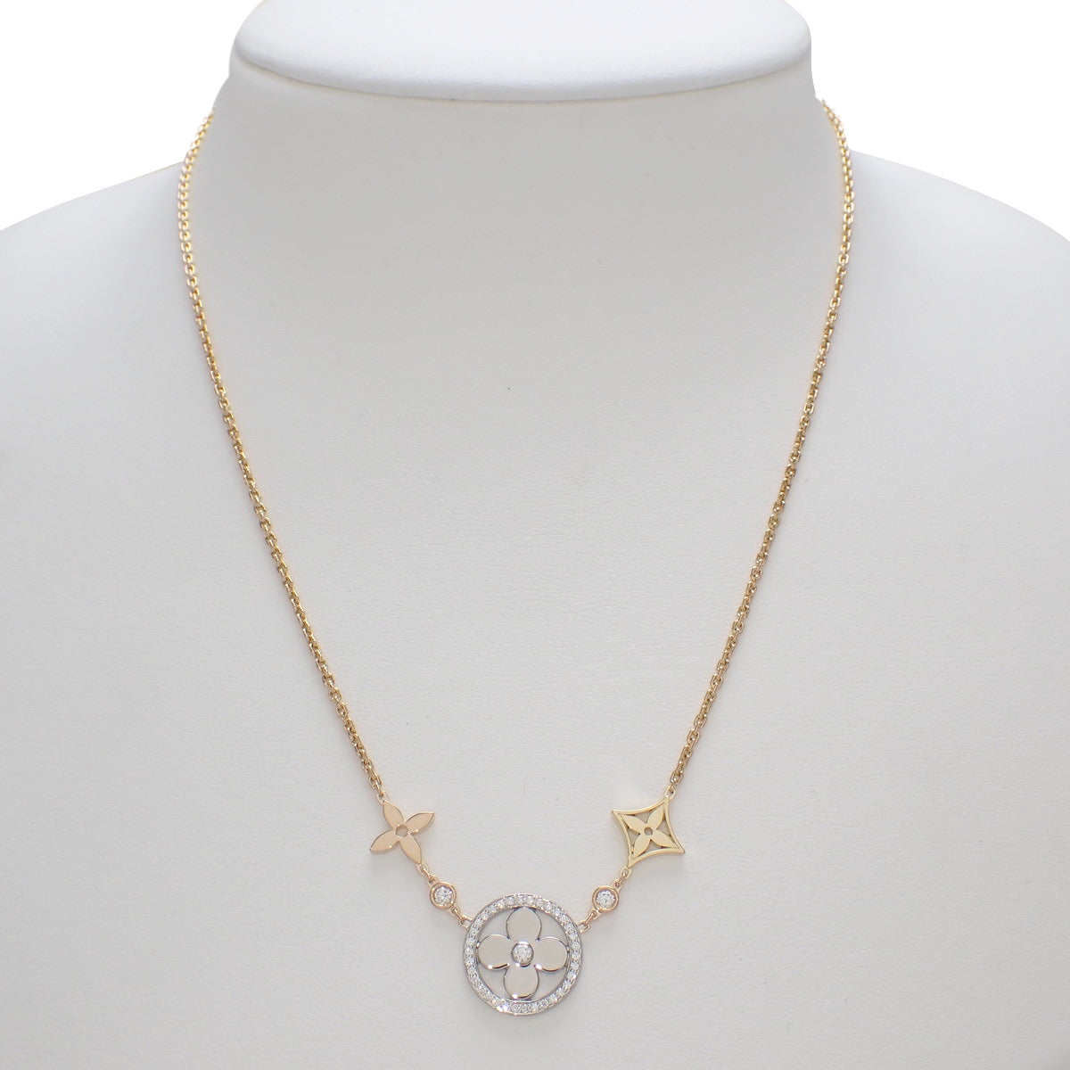 Collier Idylle Blossom GM Diamonds Yellow Gold White Gold Pink Gold K18 8.5g