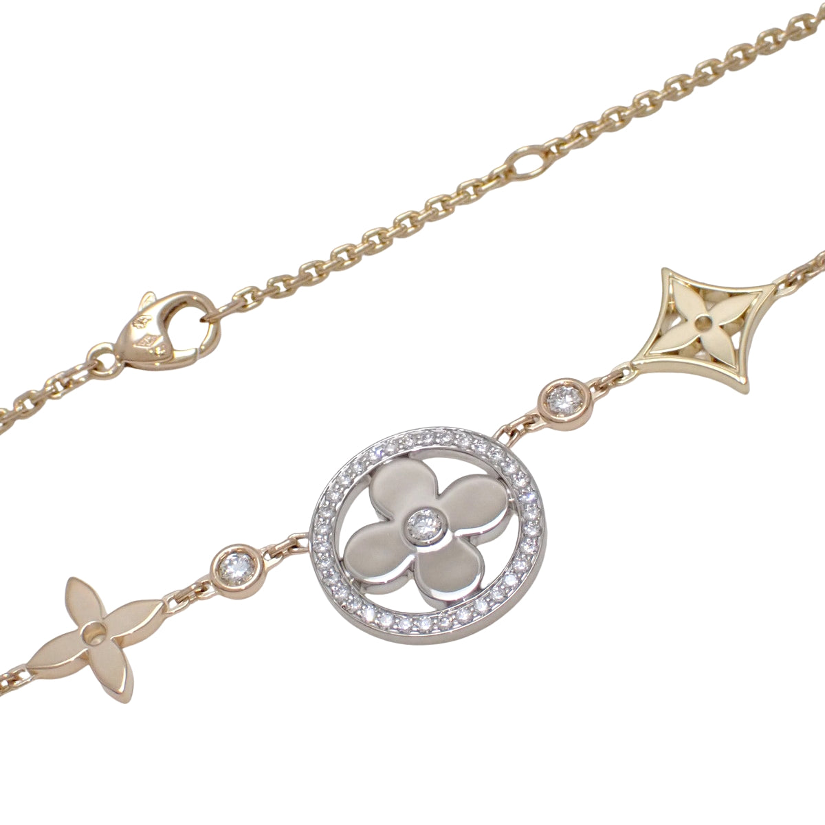 Collier Idylle Blossom GM Diamonds Yellow Gold White Gold Pink Gold K18 8.5g