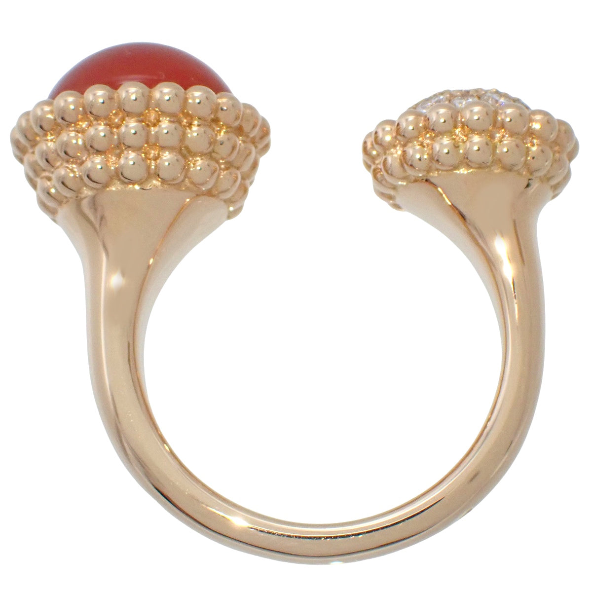 Perlée Couleur entre les doigts ring diamond/carnelian pink gold K18PG 54 12.0g