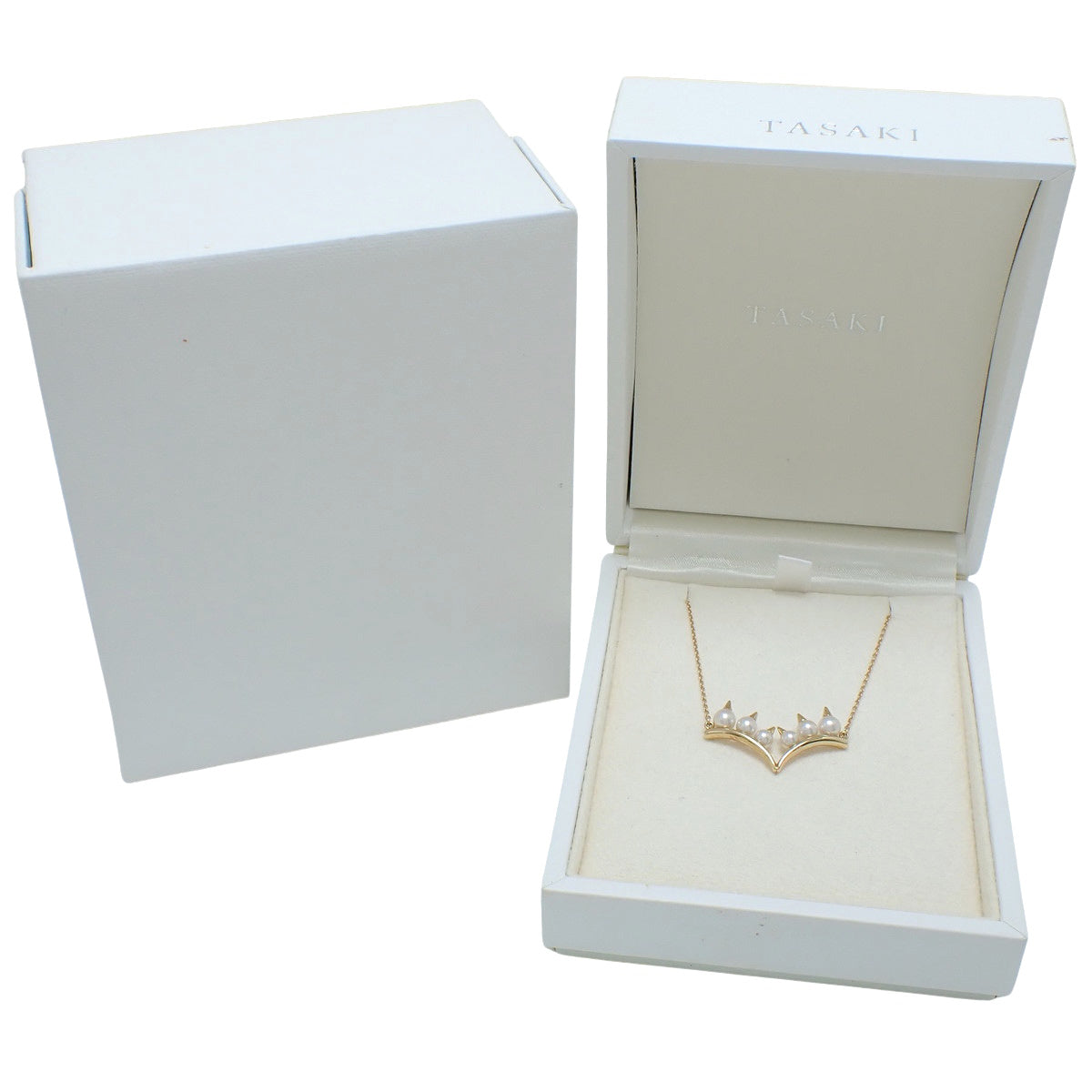 Danger Plus Necklace, Pearl, K18YG, 4.1g