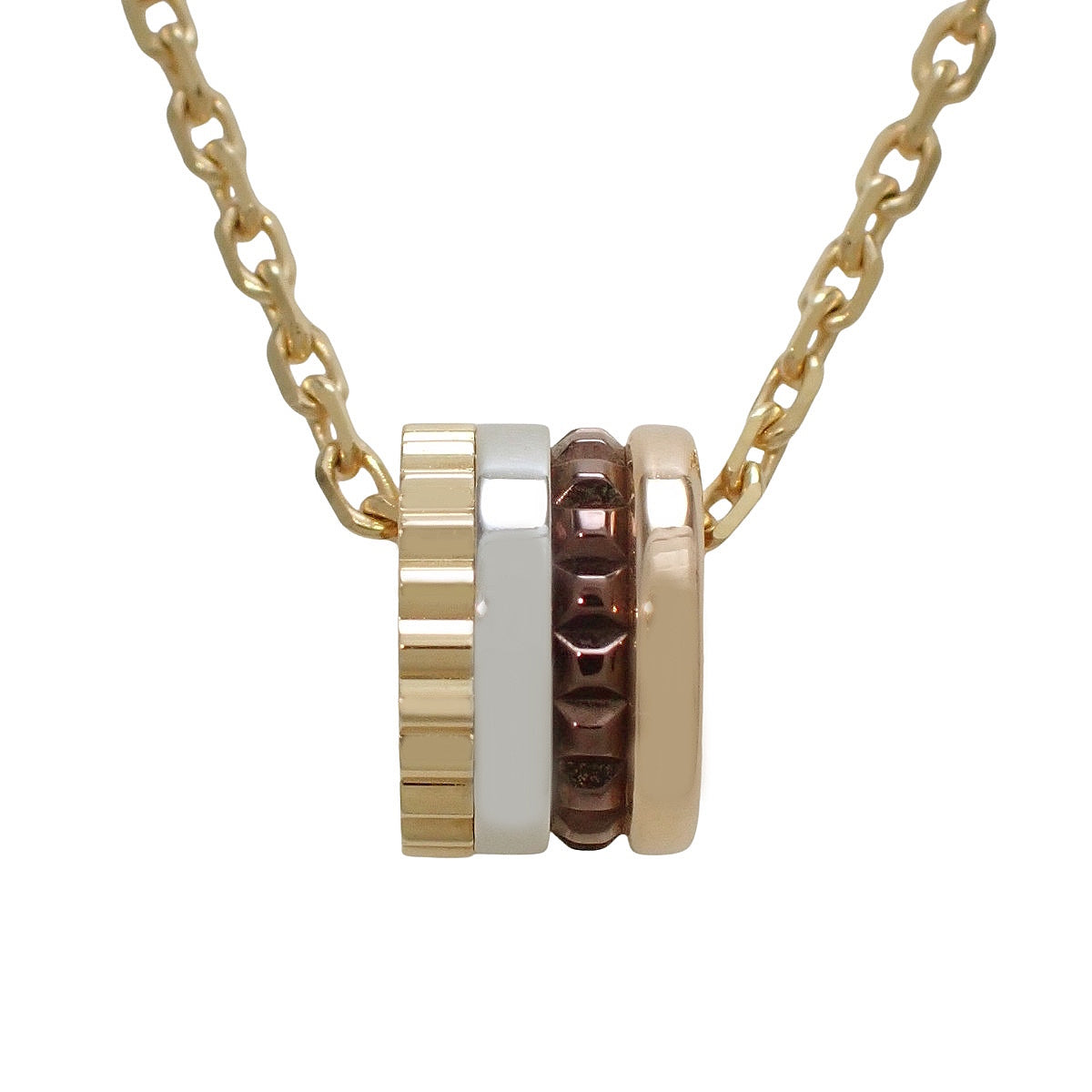 Quatre Classique Pendant, extra small, diamonds, 18K yellow gold, 18K pink gold, 18K white gold, 4.3g