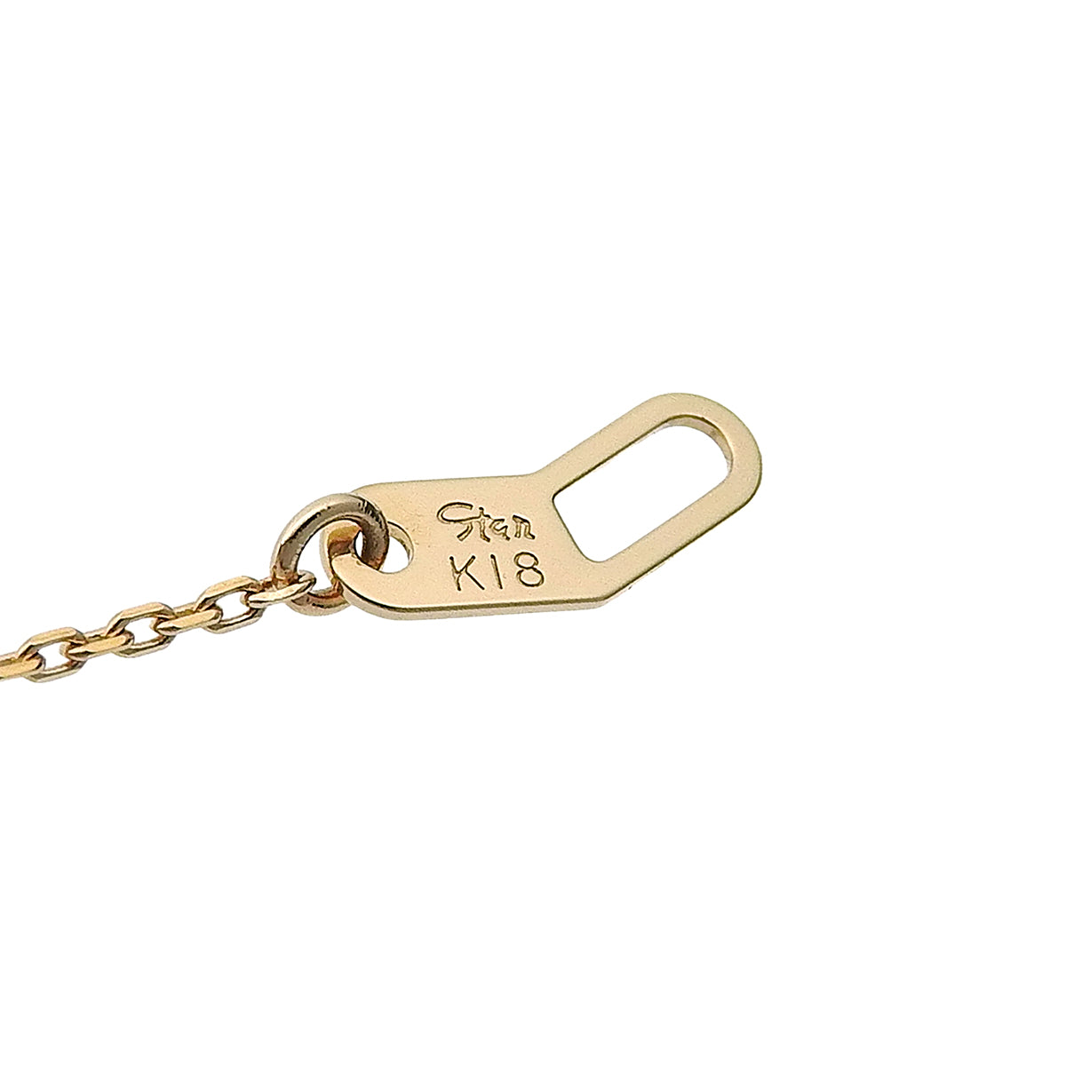 イニシャル ネックレス Y ダイヤモンド D0.01 イエローゴールド K18YG 1.7g