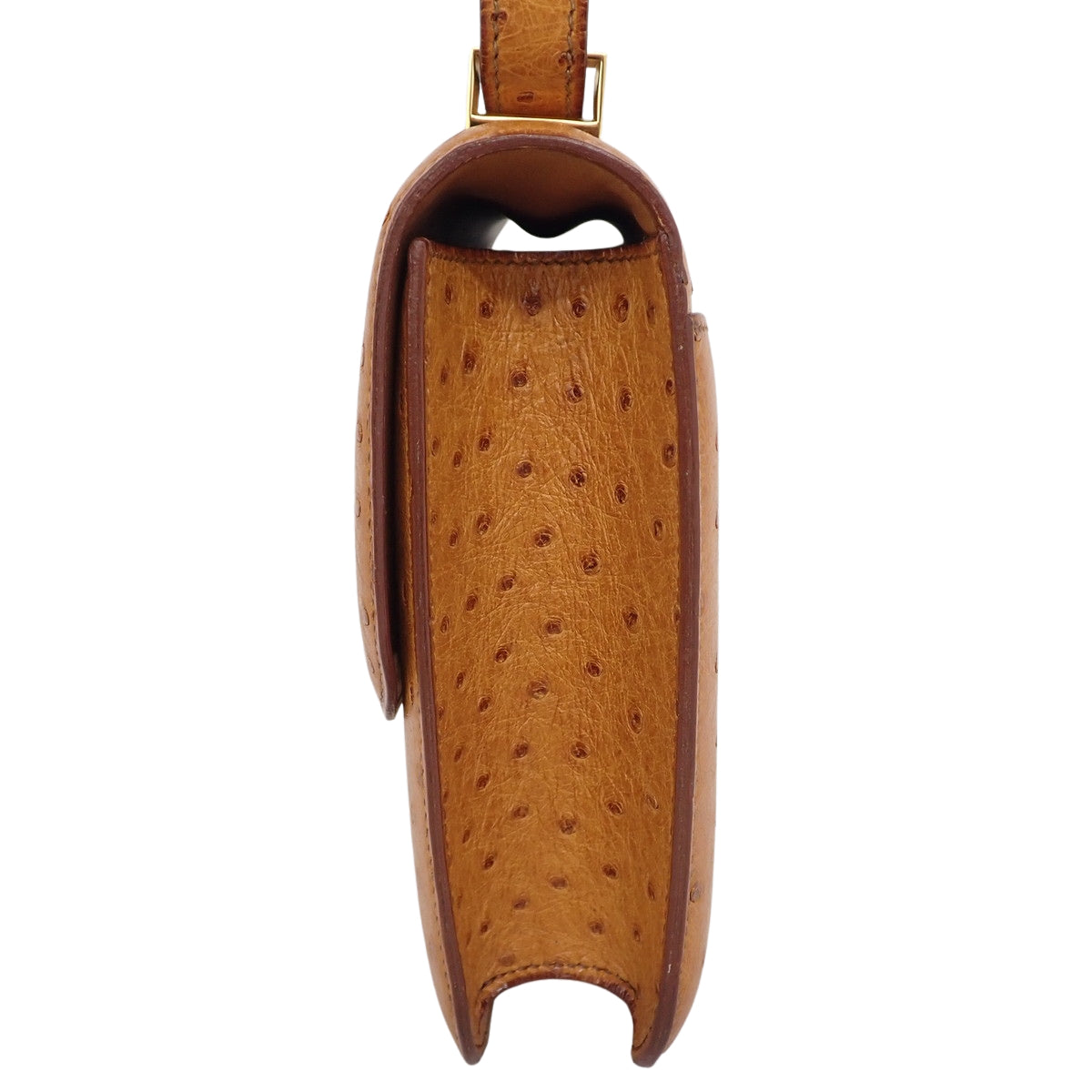 Constance 23 Ostrich Chesnut Gold Hardware Circle W Engraved