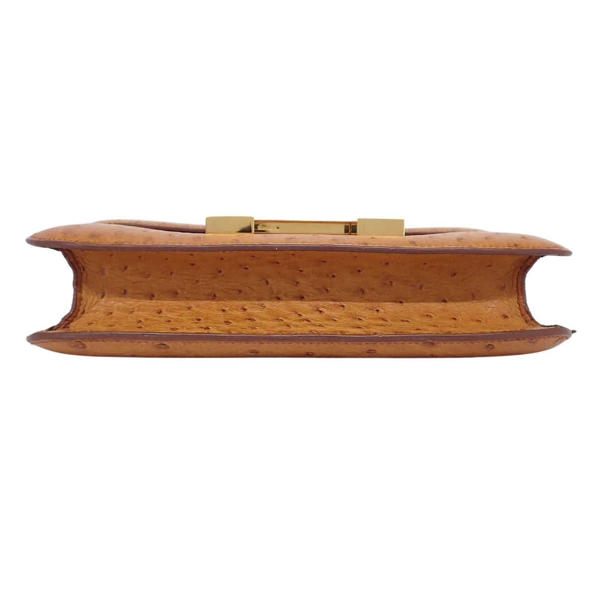 Constance 23 Ostrich Chesnut Gold Hardware Circle W Engraved